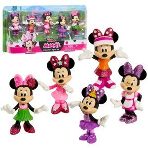 Disney Junior Minnie Mouse 3-inch Collectible Figure Set, 5 Piece Set